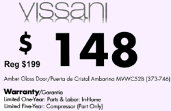 Vissani 52 Bottle Wine Cooler Warranty